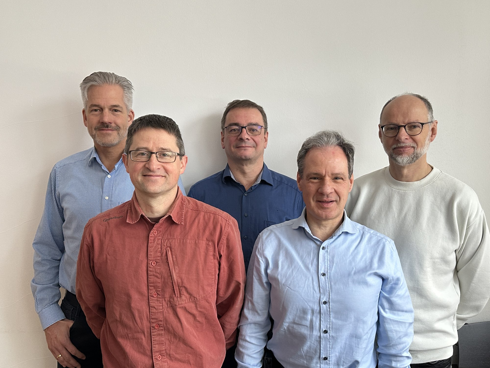 Gemeindeleitungsteam mit Alfred, Christoph, Franz, Hanns-Christian und Daniel